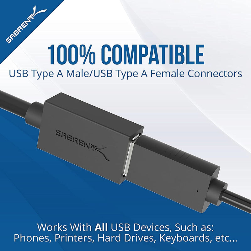SABRENT 22AWG USB 3.0 Extension Cable A Male to A Female [Black] 3 Feet (CB-3030) BLACK 3 FT