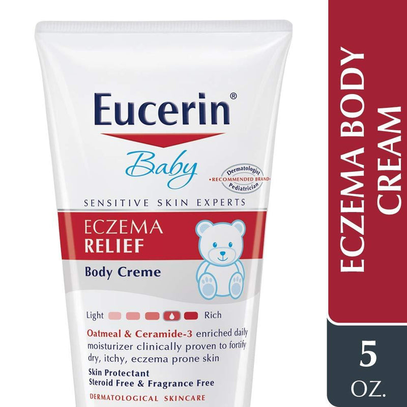 Eucerin Baby Eczema Relief Body Cream - Steroid & Fragrance Free for 3+ Months of Age - 5 oz. Tube Body Crème