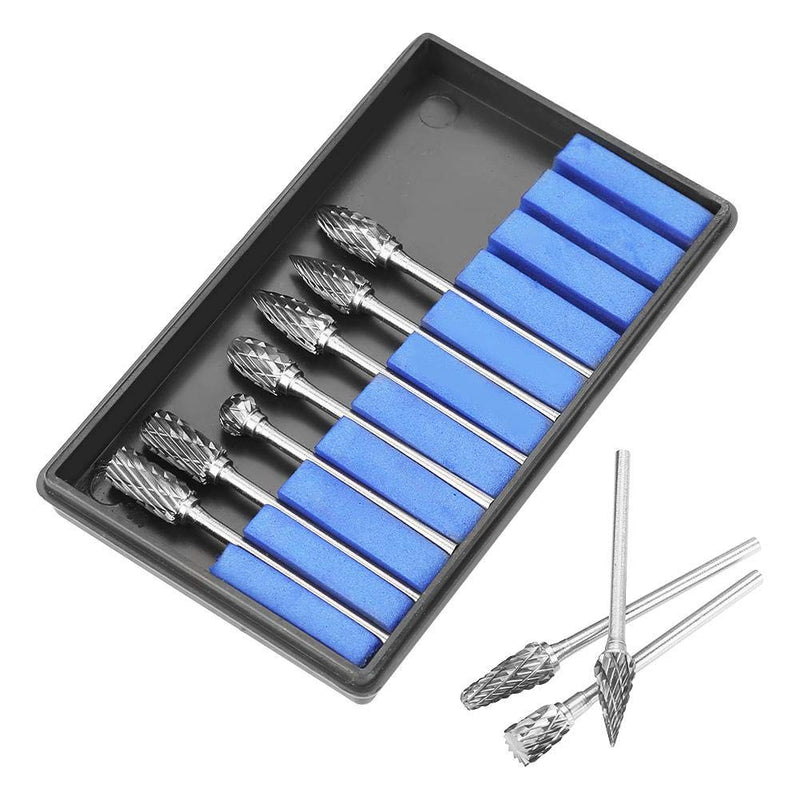 Carbide milling cutter set, 10 pieces. Double solid carbide milling cutter set with 2.35mm shank for milling, shaping and removing edges or corners, burrs and excess material