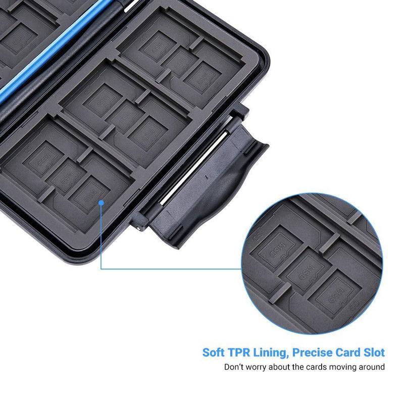 36 Slots SD Card Case Micro SD Card Case CF Card Holder Memory Card Holder Storage for 18 Micro SD Card, 12 SD SDXC SDHC Card, 6 CF Card