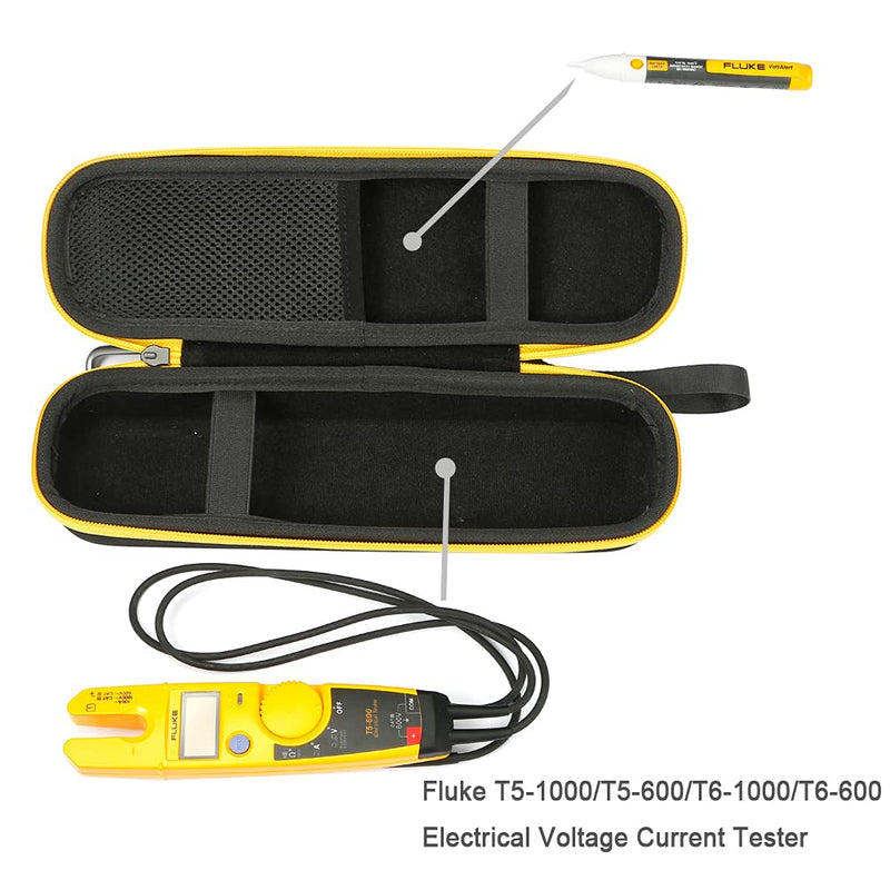 RAIACE Hard Carrying Case for Fluke T5-1000/T5-600/T6-1000/T6-600 Electrical Voltage, Continuity and Current Tester - Black