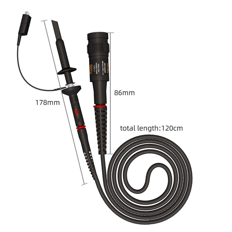 Goupchn Oscilloscope Probes Kit with Accessories 200Mhz Test Leads Set BNC to Mini Grabber Cable 4mm Banana Plug to Test Hook Clip Leads