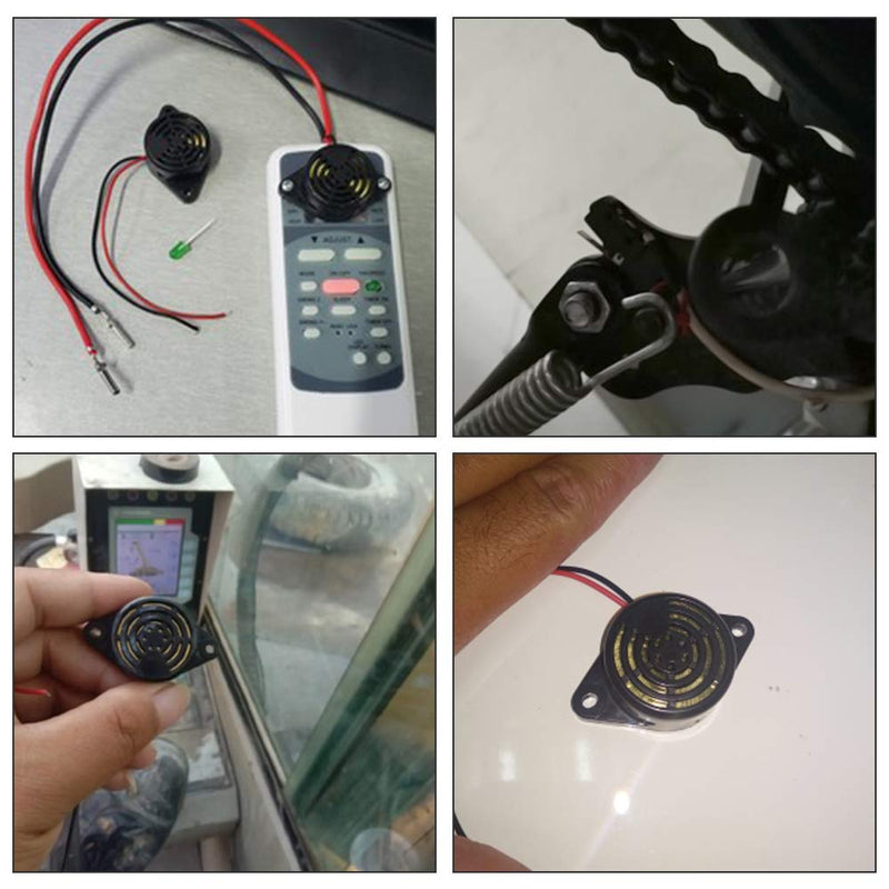 2 PCS Buzzer Alarm Electronic Beep Buzzer DC 3V 12V 24V Active Piezo Buzzer 100dB Tone Alarm Ringer Continous Sound DC 12V 100dB