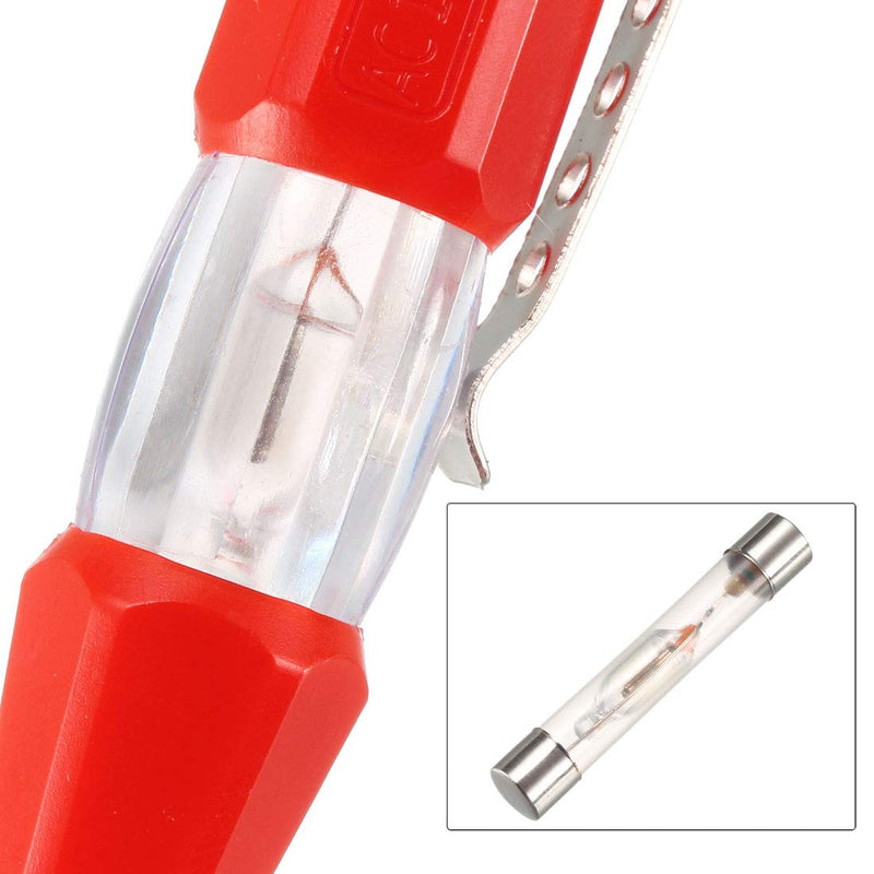 uxcell Voltage Tester AC 100-500V with 3mm Slotted Screwdriver with Clip for Circuit Test, Red