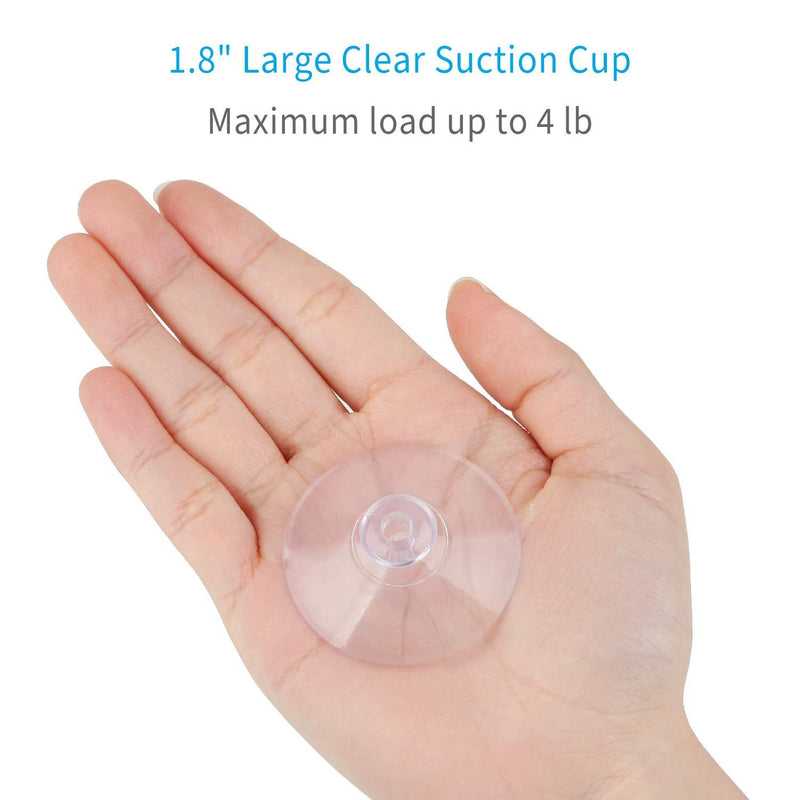 Pawfly 20 Pack Clear Suction Cups 1.8 Inch PVC Plastic Sucker Without Hooks for Home Decoration and Organization