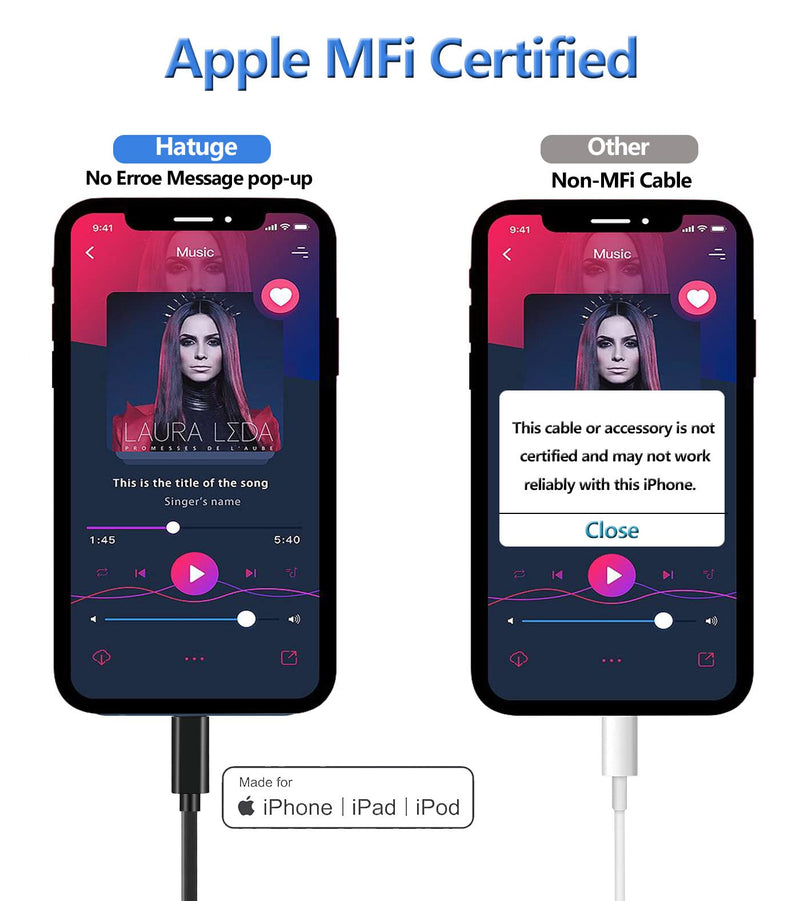 AMI MMI Aux Cable for Apple iPhone 14 13 12 11 XS XR X 8 7 6 Compatible with Audi A3/A4/A5/A6/A7/A8/S4/S6/S8/Q5/Q7/R8/TT, Car Aux Interface Dongle Compatible for VW CC Magotan Black