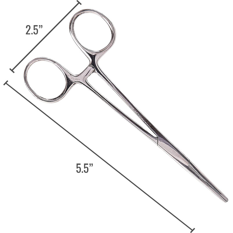 MABIS Kelly Forceps, Medical Forceps, Locking Forceps, Silver, 5.5"