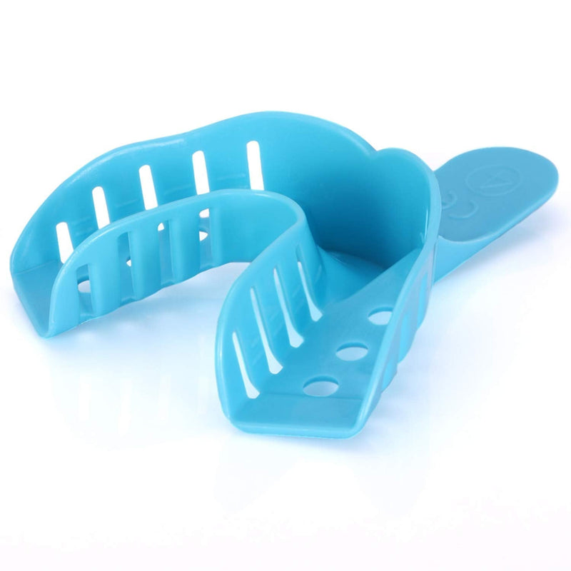 JMU Dental Impression Tray,Bag of 12 Perforated Disposable Trays,4 Medium Lower #4