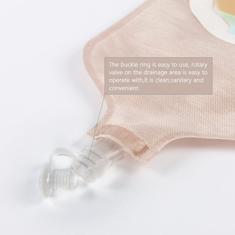 Carbou 15PCS One-Piece Urostomy Bag Drainable Pouches with Measure Card,Cutting Tool for Colostomy Ileostomy Stoma Care, Cut-to-Fit