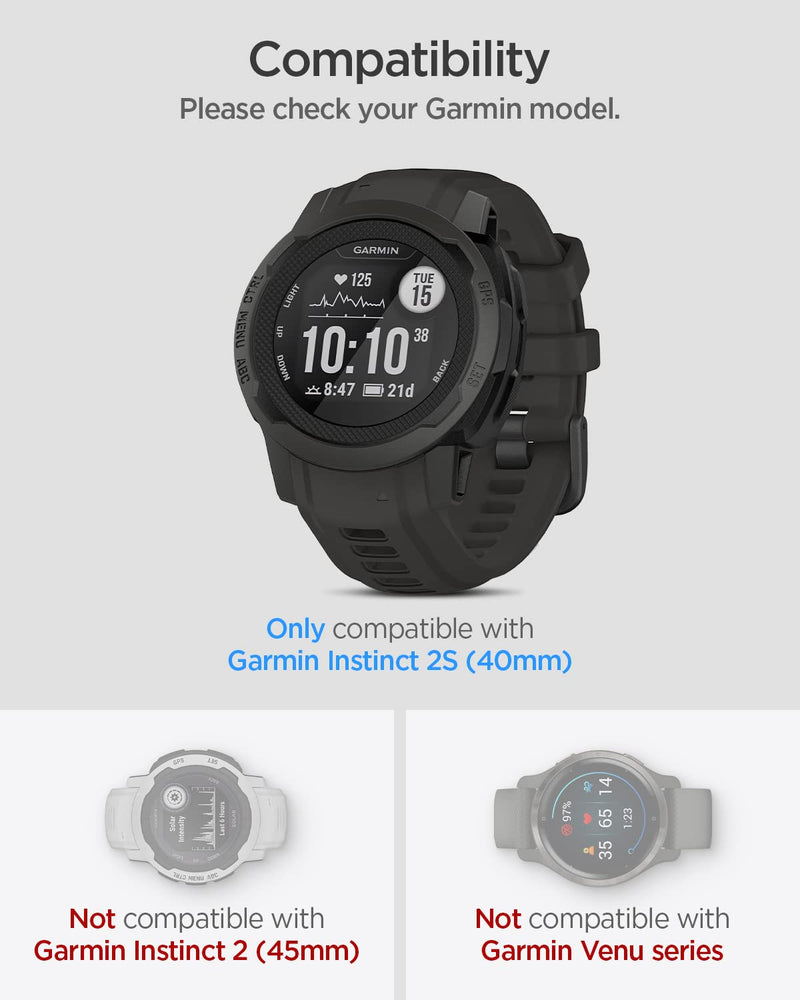 Spigen Tempered Glass Screen Protector [GlasTR EZ FIT] designed for Garmin Instinct 2S (40mm) - 2 Pack