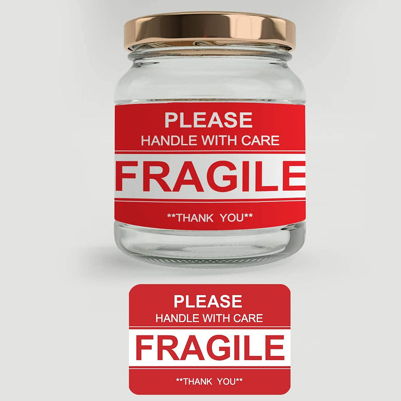 Anylabel 3 x 2 inch Handle with Care Fragile Thank You Warning Packing Shipping Label Stickers Permanent Adhesive (1 Roll, 500 Labels) 1 roll