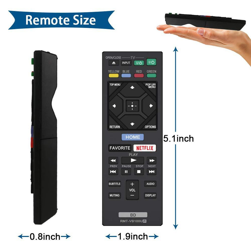 New RMT-VB100U RMT-VB201U Blu-Ray Player Remote Compatible with Sony Player BDP-BX150 BDP-BX350 BDP-BX550 BDP-BX650 BDP-S1500 BDP-S2500 BDP-S2900 BDP-S3500 BDP-S4500 BDP-S5500 BDP-S6500 BDP-S3700