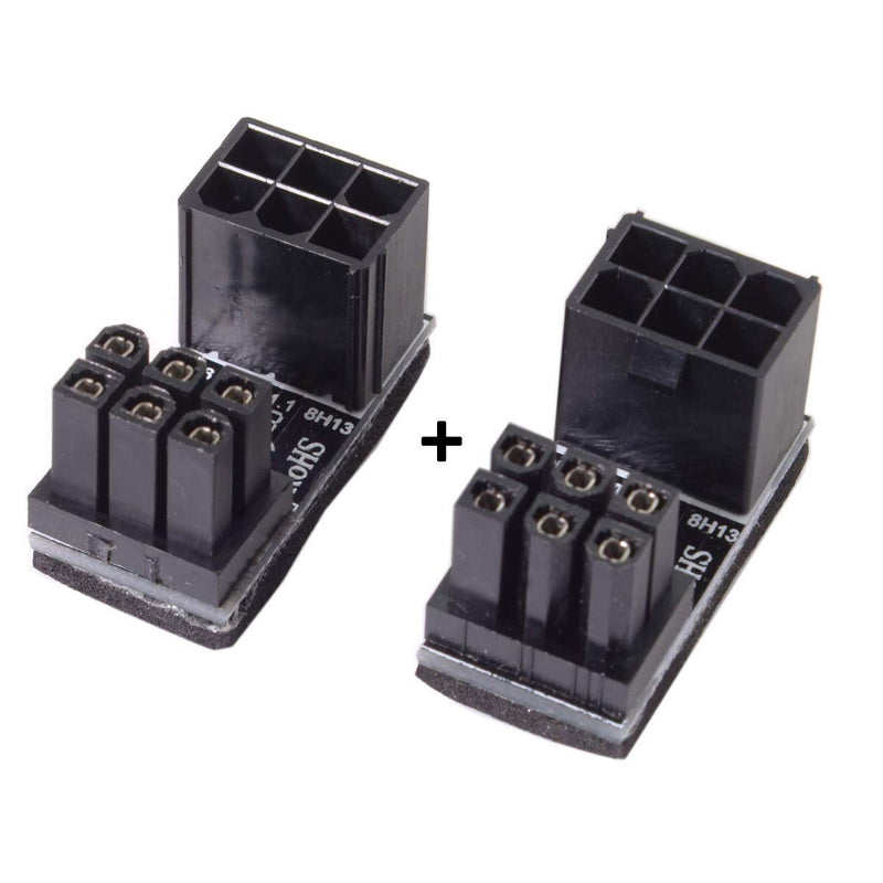 Chenyang 1set ATX 6Pin Female to 6pin Male 180 Degree Angled Power GPU Adapter for Desktops Graphics Card
