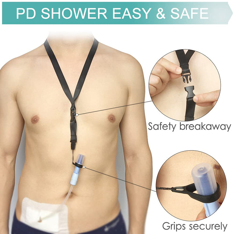 2PCS Detachable Shower PD Lanyard Peritoneal Dialysis Transfer Set Holder