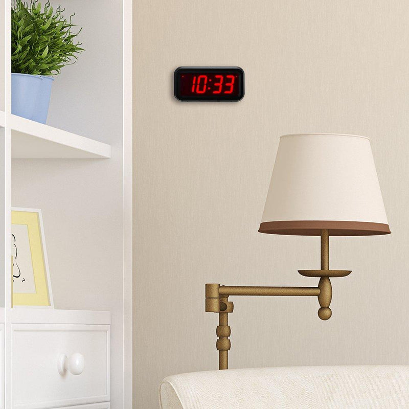 Timegyro Small Wall /Shelf /Desk Digital Clock Only Battery Operated with 1.2" Large Display. 4pcs Batteries Can Keep The Time Display Day and Night for More Than One Year (Black)