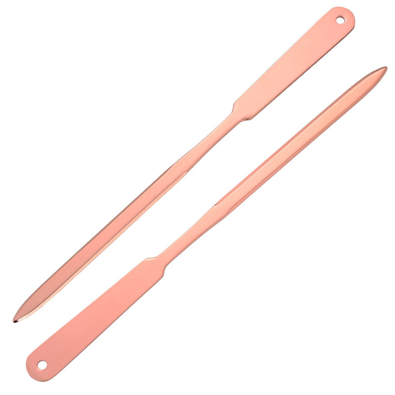 2 Pack Letter Openers Envelope Opener Stainless Steel Hand Letter Envelope Knife Lightweight Envelope Slitter (Rose Gold)