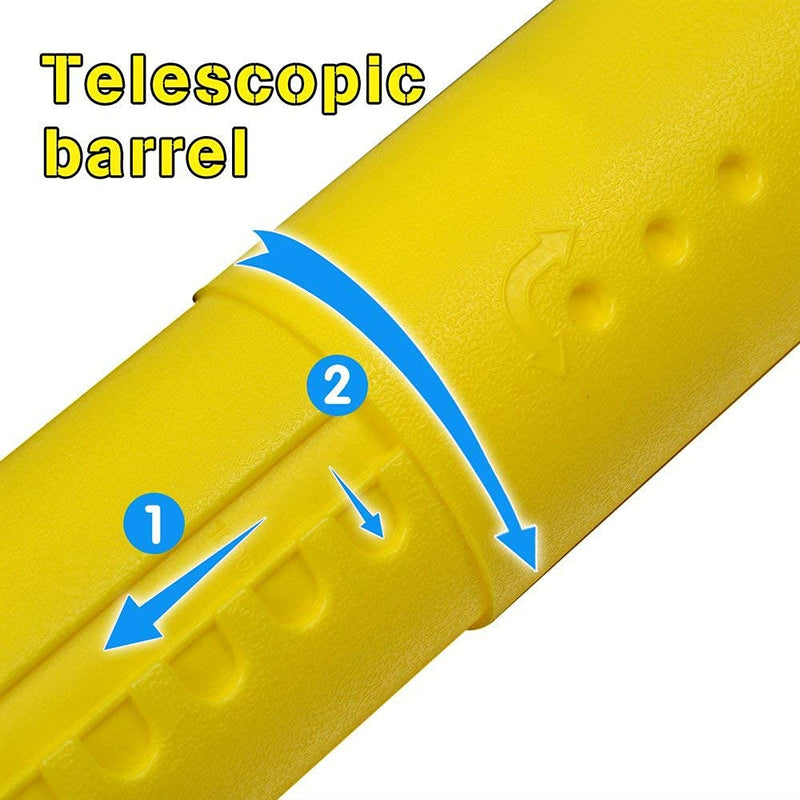 DEWEL Document Poster Tube with Clear ID Card Cap, Water and Light Resistant Telescoping Flexible Plastic Storage Tube for Blueprints, Prints, Posters, Targets,Artworks and Drawings (Yellow-Medium) Yellow-medium Size