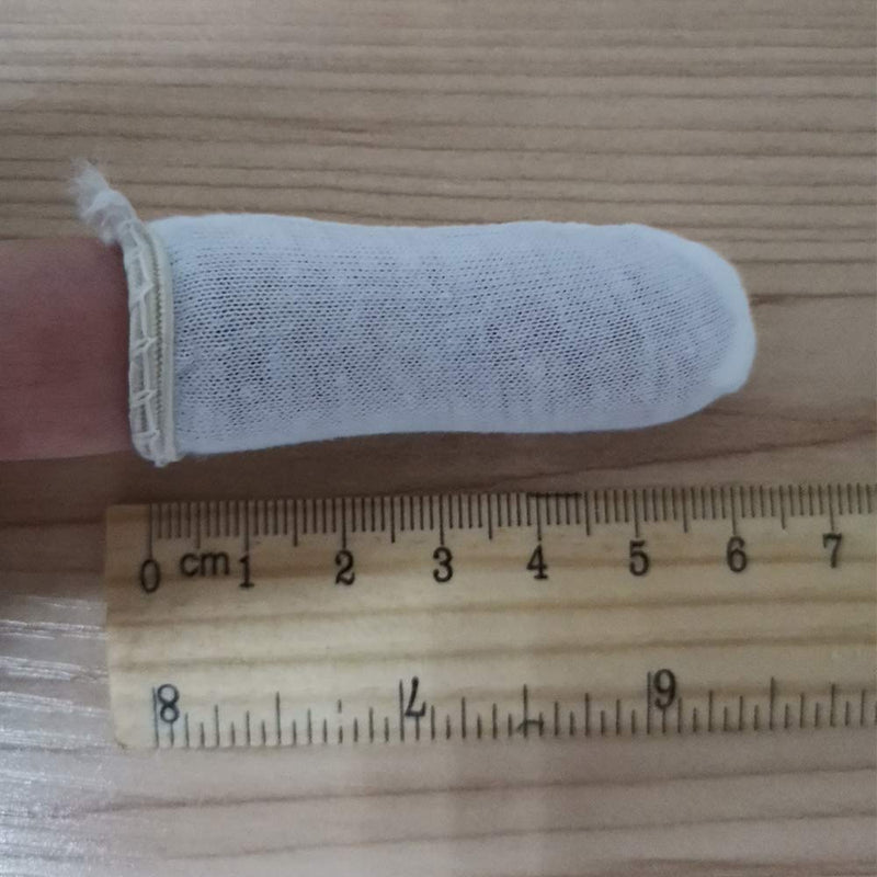 200 Pcs Cotton Finger Cots Small Finger Guards Hand Thumb Fingertips Sleeves Protector by EORTA, Comfortable, Breathable, Absorb Sweat, Reusable, Protect The Wound from Infection, White, Very Small