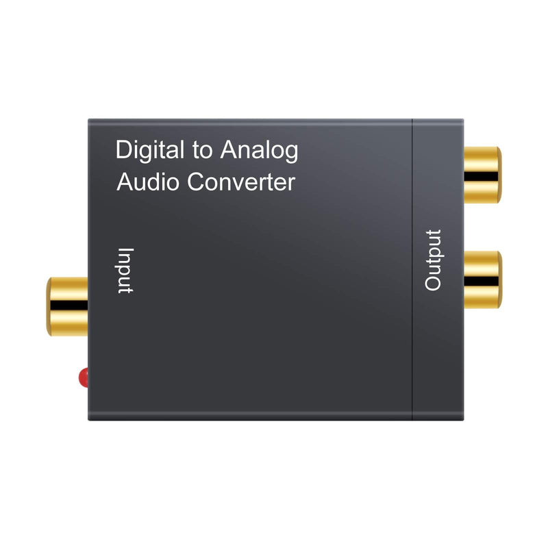 CAMWAY Digital to Analog Converter DAC Digital SPDIF Toslink to Analog Stereo Audio L/R Converter Adapter with Optical Cable for PS3 Xbox HD DVD PS4 Amps Apple TV with 2 RCA to 3.5MM Cable