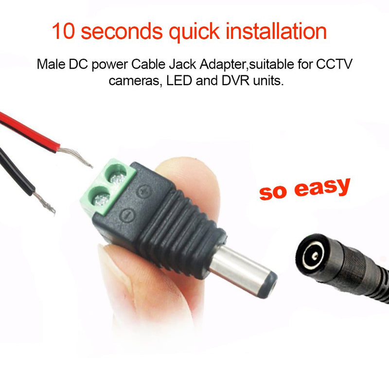 12V DC Power Connector 5.5mm x 2.1mm, CENTROPOWER (10 x Male + 10 x Female) Power Jack Adapter for Led Strip CCTV Security Camera Cable Wire Ends Plug Barrel Adapter