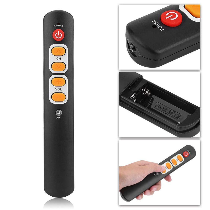 Learning Remote Control with Big Buttons, 6 Keys Universal Remote Control Smart Controller for TV STB DVD DVB HiFi VCR(Orange) Orange