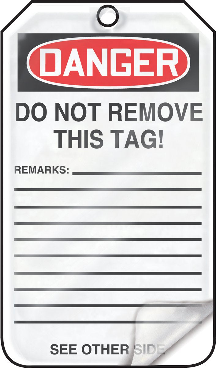 Accuform MDT231LTM HS-Laminate Safety Tag, Legend"Danger Out of Order", 5.75" Length x 3.25" Width x 0.024" Thickness, Red/Black on White (Pack of 5)