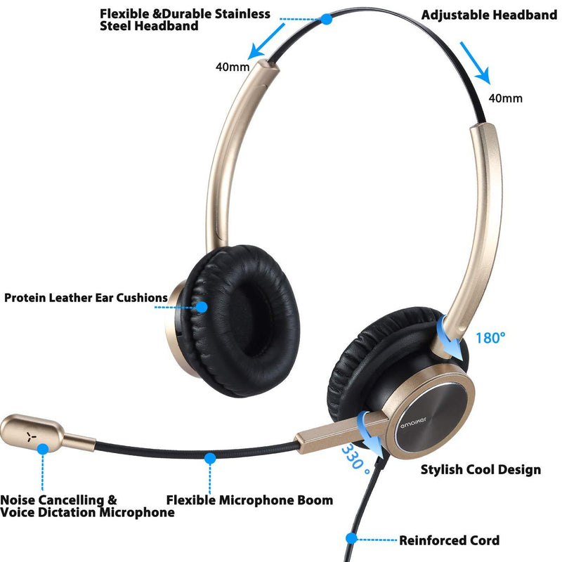 Emaiker USB Type C Telework Headphones with Noise Cancelling Microphone, On ear USB C Headset with mic for PC,Laptop,Tablet, Compatible with Samsung S20, Note 10/10+, iPad Pro 2020,Huawei,Google Pixel USB Type C 809DUSBC
