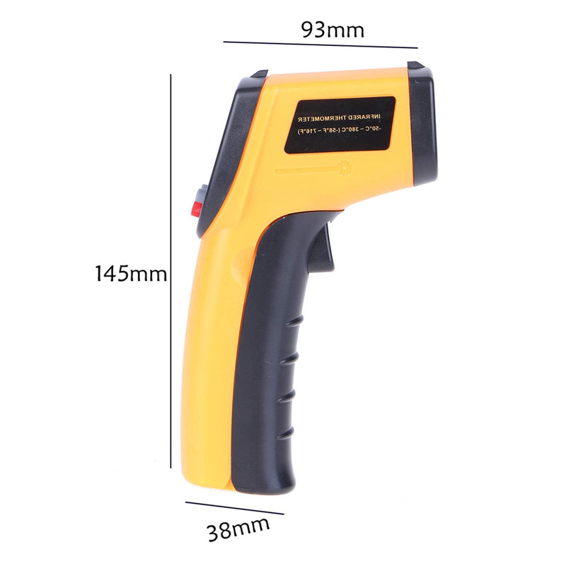 Shkalacar Digital Industrial Temperature Gun,Non-Contact Digital Cooking Thermometer with Backlight (-50-380°C/-58℉-716℉) for Kitchen Food BBQ, Battery not Included (Orange) Orange