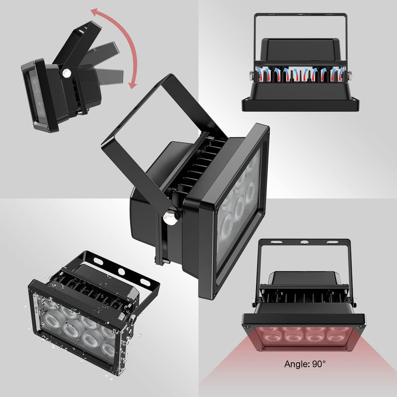 Univivi IR Illuminator 90 Degree Wide Angle 8-LEDs IR Infrared Light for Security Cameras 8 Watt