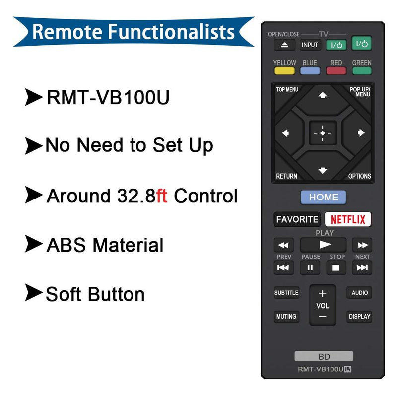 New RMT-VB100U RMT-VB201U Blu-Ray Player Remote Compatible with Sony Player BDP-BX150 BDP-BX350 BDP-BX550 BDP-BX650 BDP-S1500 BDP-S2500 BDP-S2900 BDP-S3500 BDP-S4500 BDP-S5500 BDP-S6500 BDP-S3700