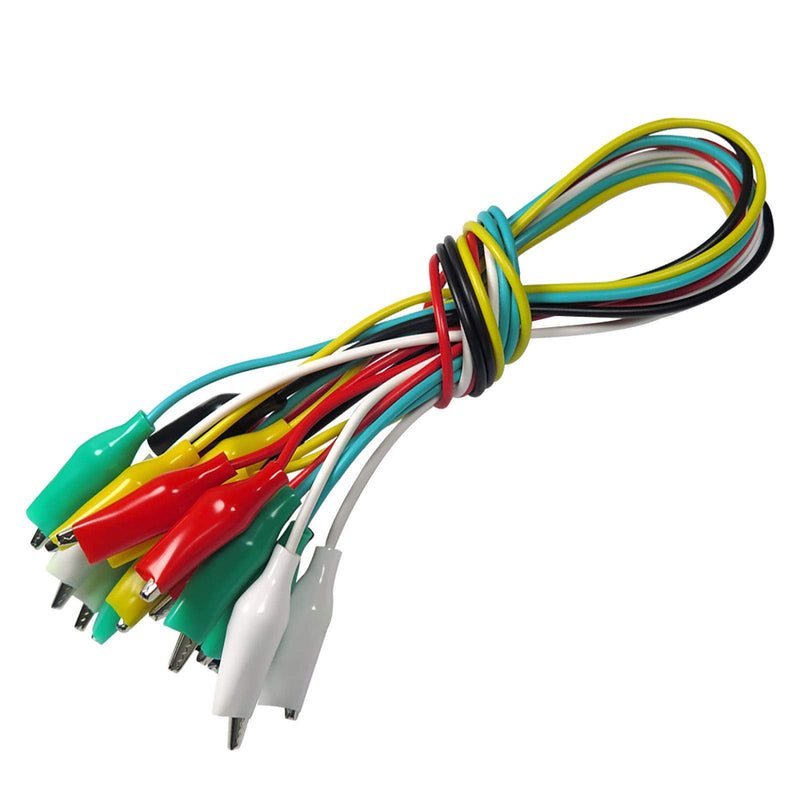 Goupchn 10PCS Alligator Clips Electrical Test Leads Dual Ended Crocodile Clips Jumper Wires for Circuit Connection Electrical Testing 5 Colors 1 Set