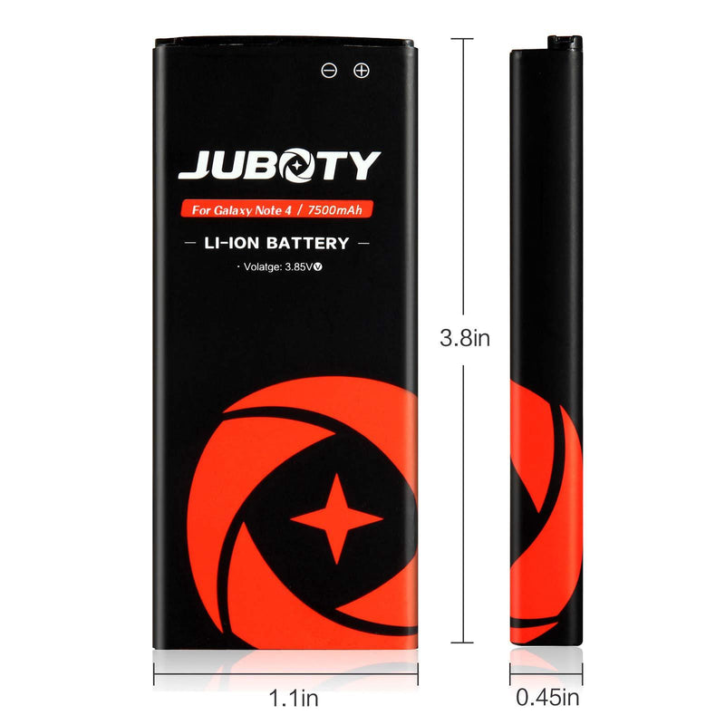 Note 4 Battery Extended JUBOTY 7500mAh Battery with Special TPU Case with Back Cover for Samsung Galaxy Note 4 N910 N910U N910V N910T N910A N910P