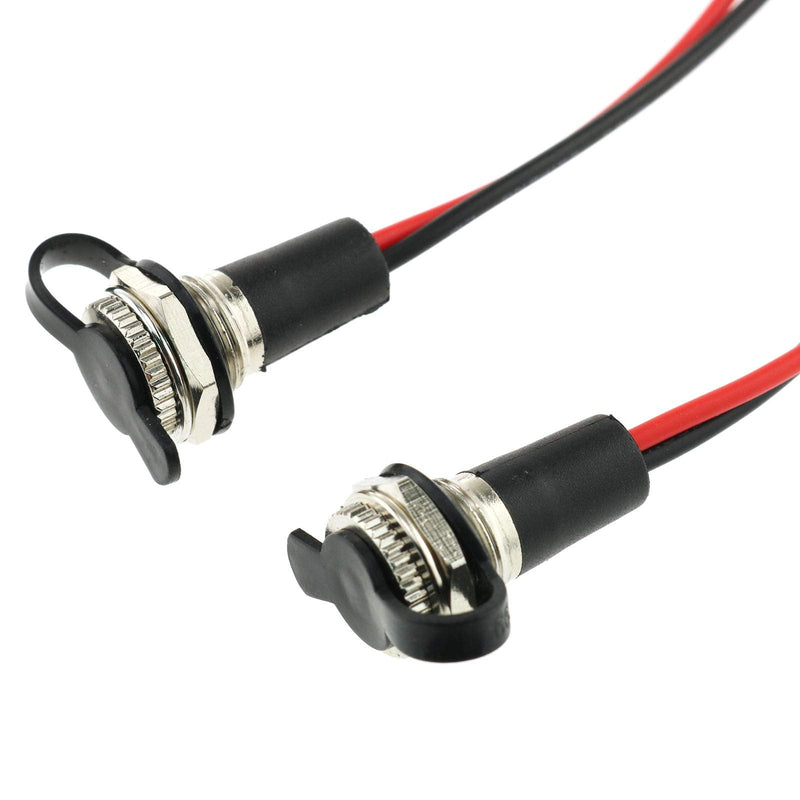 E-outstanding 5.5x2.5mm Female DC Power Jack 5PCS DC-099A DC Female Panel Mount Charging Wire Threaded Socket Connector with Dustproof Plug IP67 68 Water-Proof Large Current Power Adapter