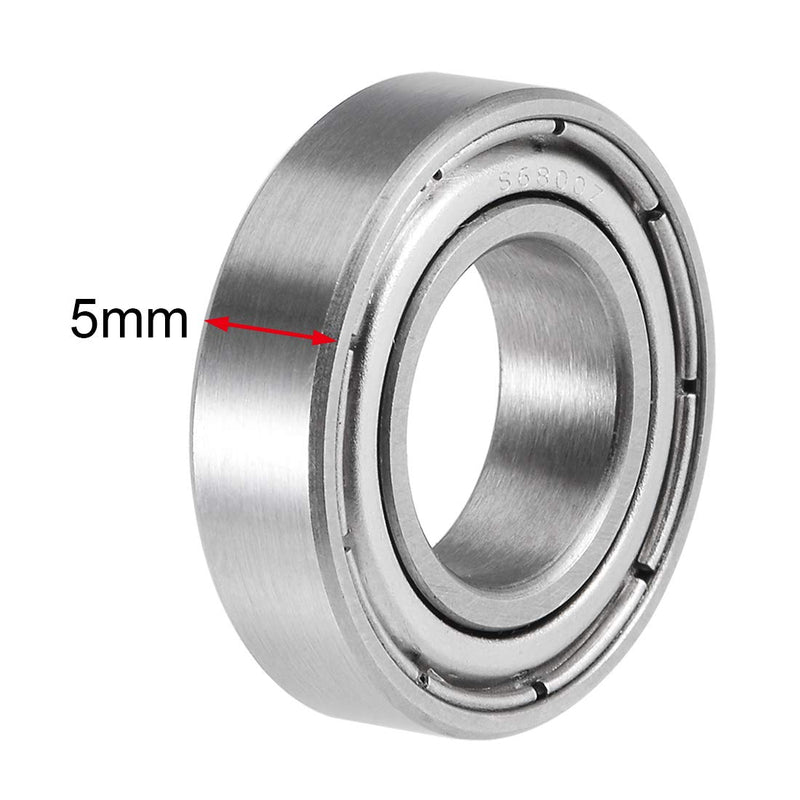 uxcell S6800ZZ Deep Groove Ball Bearings 10mm x 19mm x 5mm Double Shielded Stainless Steel 5pcs 10x19x5mm