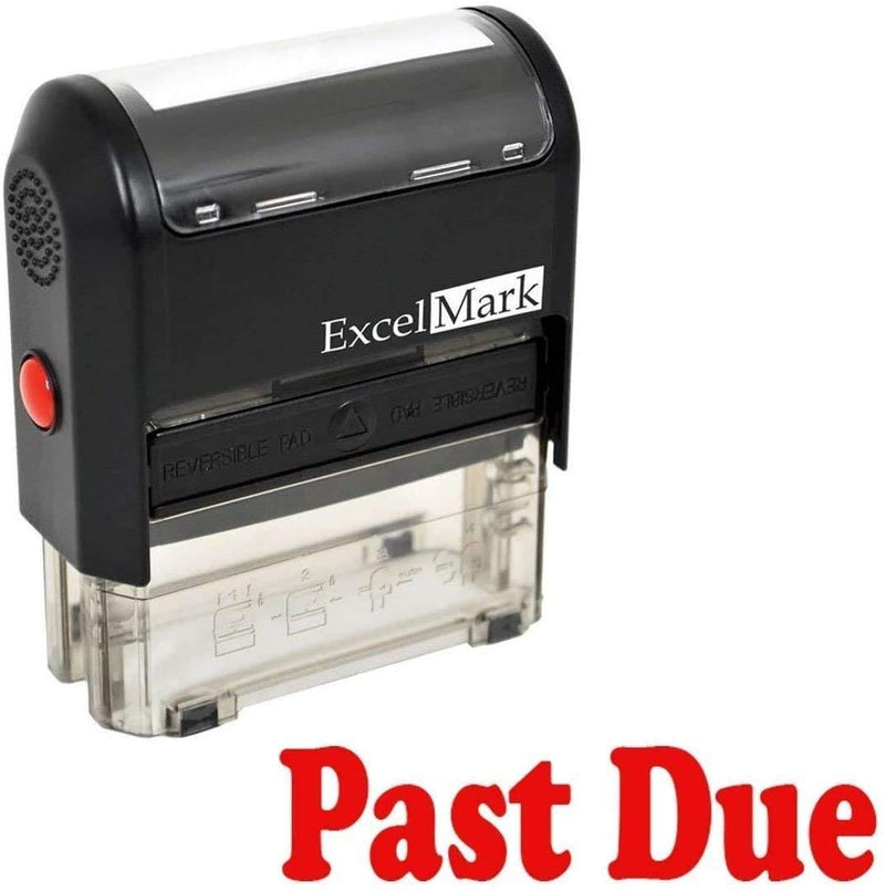 Past Due Self Inking Rubber Stamp - Red Ink (Stamp Plus 5cc Refill Ink)