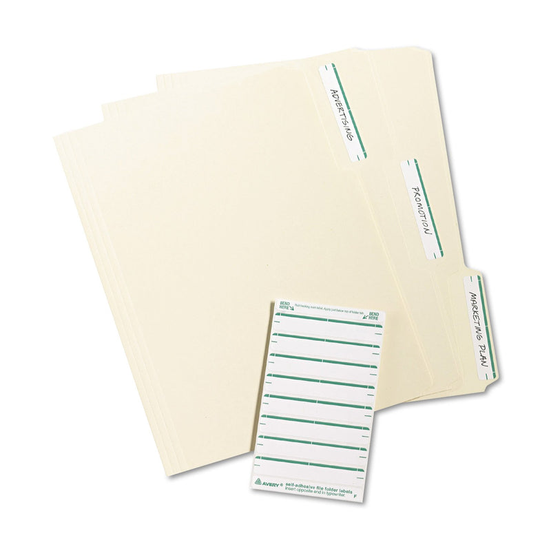 Avery 5203 Print or Write File Folder Labels for Laser and Inkjet Printers, 2/3"x3 7/16"Green (Pack of 252)