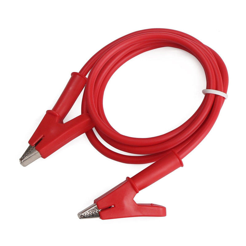 Dual Ended Alligator Clips Test Lead Black&Red 15A 39.3 Inches Test Cable Soft PVC Crocodile clips Testing Wire with Protective Jack Copper Clamps for Testing Current