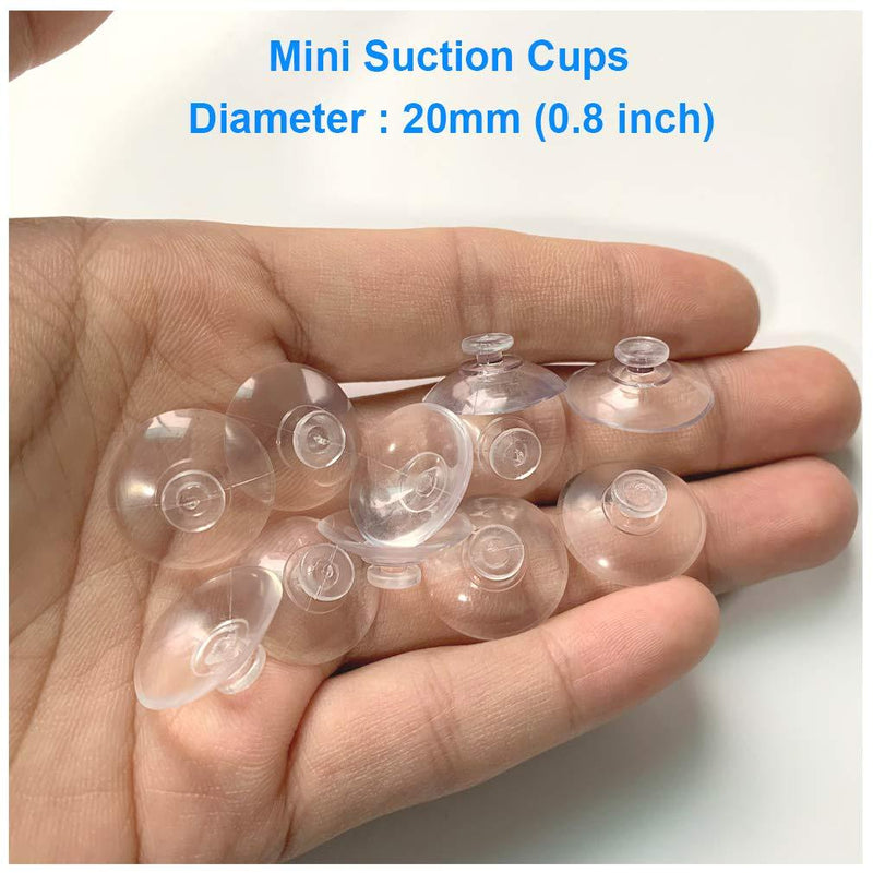 FieldTulip 10 Pieces 20mm Mini Suction Cups Clear Without Hooks PVC Plastic Sucker Pads for Decoration Wall Home Car 20mm 10pcs