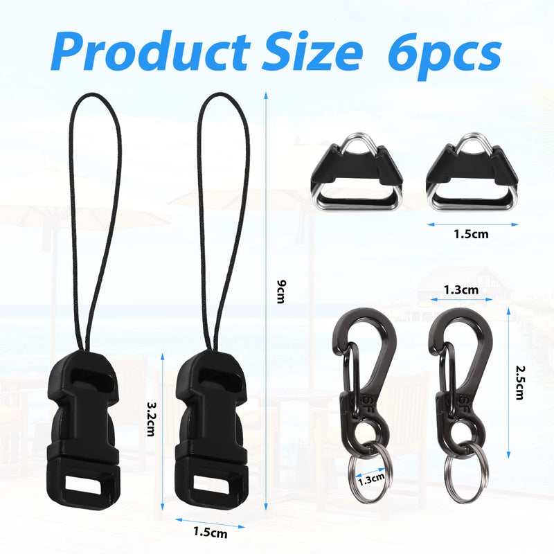 6pcs Camera Quick Release Strap, Adjustable Quick Release Buckle for Camera Strap Quick Release Clips Connector Buckles Connect Adapter to Camera Neck Strap (Black)