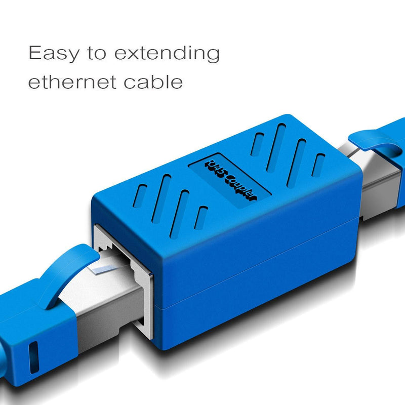 RJ45 Coupler in-Line Coupler Cat7 Cat6 Cat5 Cat5e Network Cable Extender Adapter Support 100BASE-TX (Blue 6 Pack) Blue 6pack