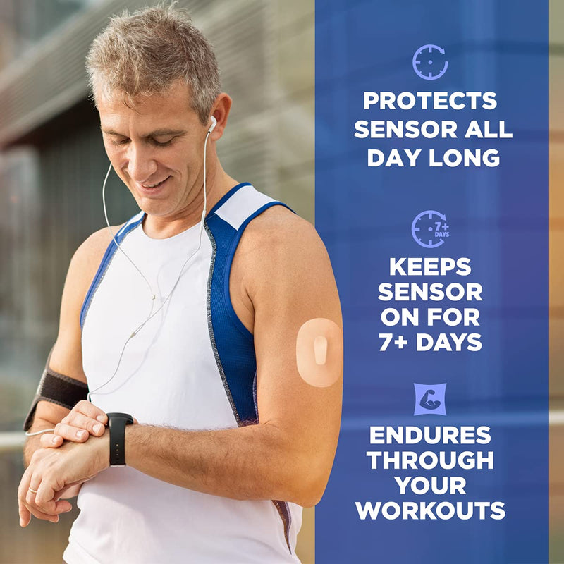 RightCare CGM Adhesive Patch Universal, Covered Oval, Mocha, Made with Synthetic PRO Extreme KT Tape, Bag of 25