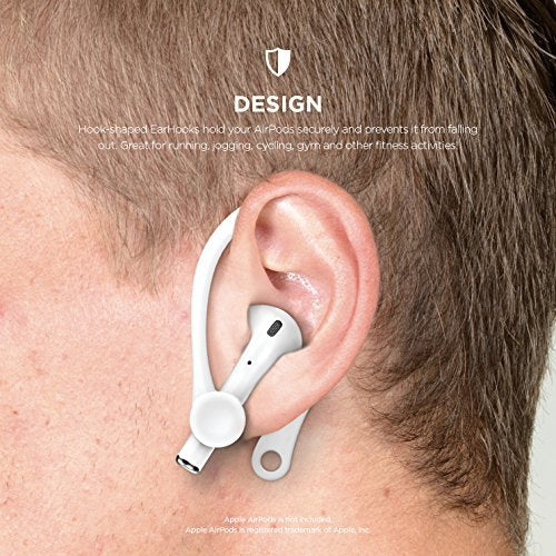 elago Ear Hooks Designed for AirPods Pro, AirPods 3 and AirPods 1, 2, Anti-Slip Earbud Accessories, Comfortable Fit, Ergonomic Design, Durable TPU Construction, Perfect for Exercising [White] White