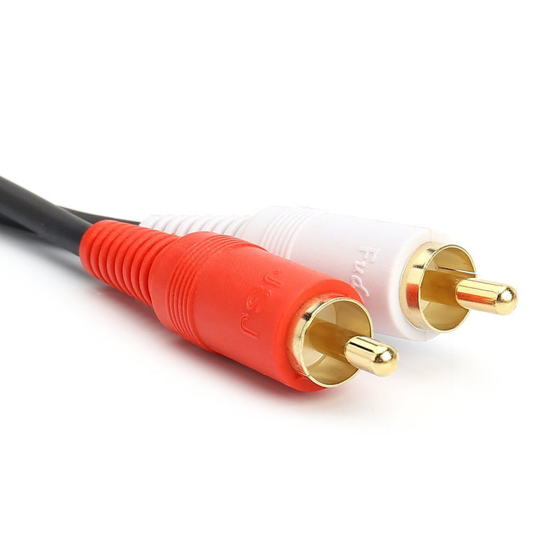 RCA Female to 2 RCA Male Y-Cable Stereo Audio Cable with OFC Conductor Dual Shielding Gold Plated Metal Shell Flexible PVC Jacket (0.2M/0.5FT)