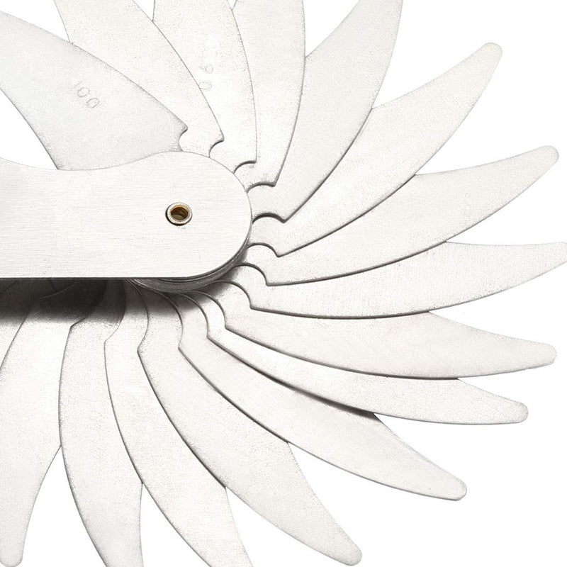 uxcell Radius Gauge Set R52-100mm 16 Leaves Stainless Steel Radius Fillet Gauge, Portable Concave Convex Measuring Tool
