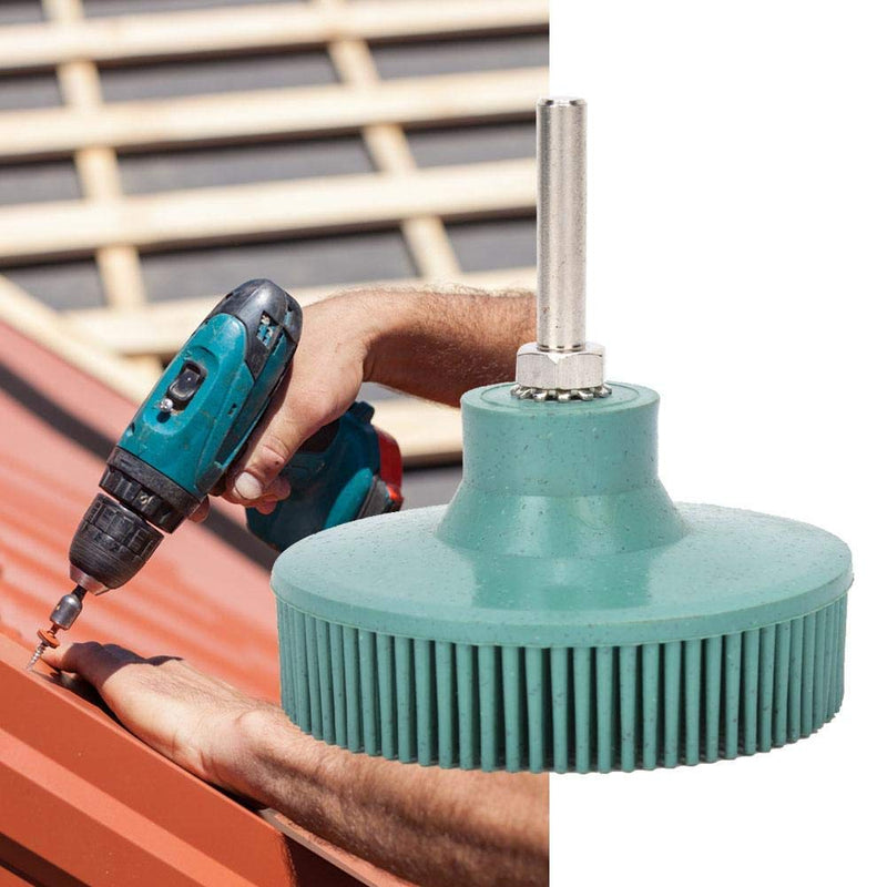 Bristle Brush Disc 3 Inch Rubber Abrasive Brush Polishing Grinding Disc for Burr Rust Removal (Green)