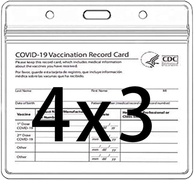 Vaccination Card Protector, 4x3 Inches Waterproof Clear Card Holder, Reusable Clear Vinyl Vaccine Cards Holder Clear Vinyl Plastic Sleeve Clear (6 Pack)