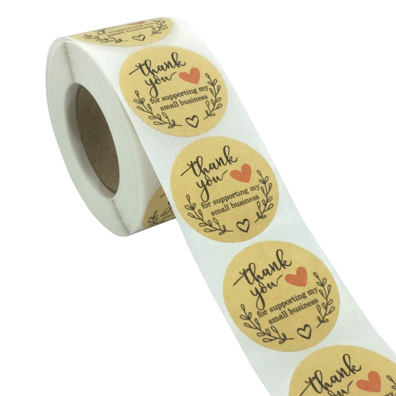 Thank You Stickers Labels,Thank You for Supporting My Small Business Stickers for Envelopes, Bubble Mailers and Gift Bags Packaging,500 Pieces Each Roll … (1.5 inch) 1.5 inch