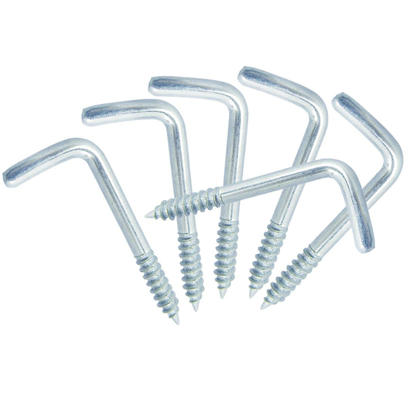 Shells 50PCS Silver Color Carbon Steel Metal Right-Angle Hooks 7 Shape Screw Hooks Self-Tapping Screws Hooks L Shape Hooks 34 X15mm