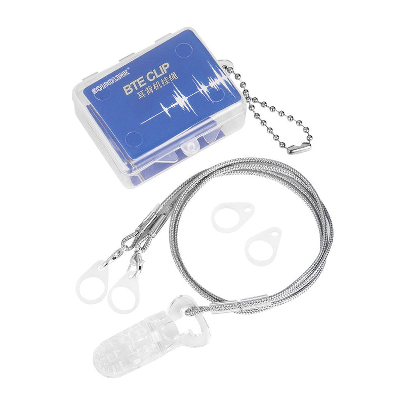 Hearing Aids Clip for Adults Seniors - Portable Hang Rope Anti-lost Rope Security Clip Fixation Cord Protection Rope for Hearing Amplifiers Grey