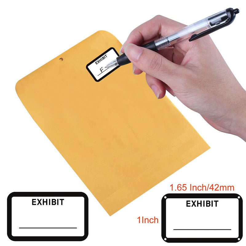 Legal Exhibit Labels, White Label 1.65 x 1 Inch, Writing Paper, Easy to Mark - 248 Pcs/Roll - Great for Court Report Evidence